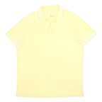 LOTTO Mens Yellow Short Sleeve Plain 2XL Cotton Polo Shirt Tipped Collar