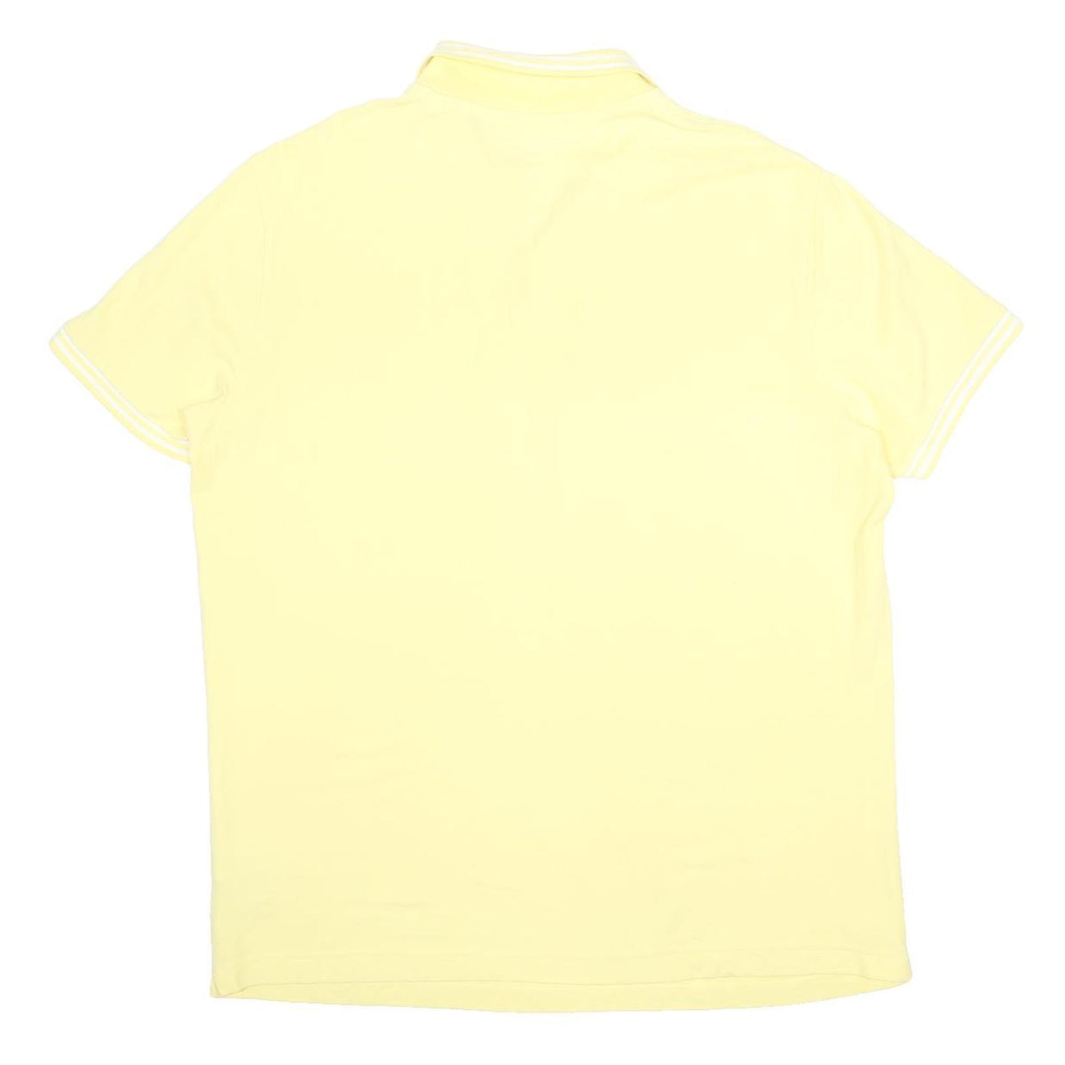 LOTTO Mens Yellow Short Sleeve Plain 2XL Cotton Polo Shirt Tipped Collar