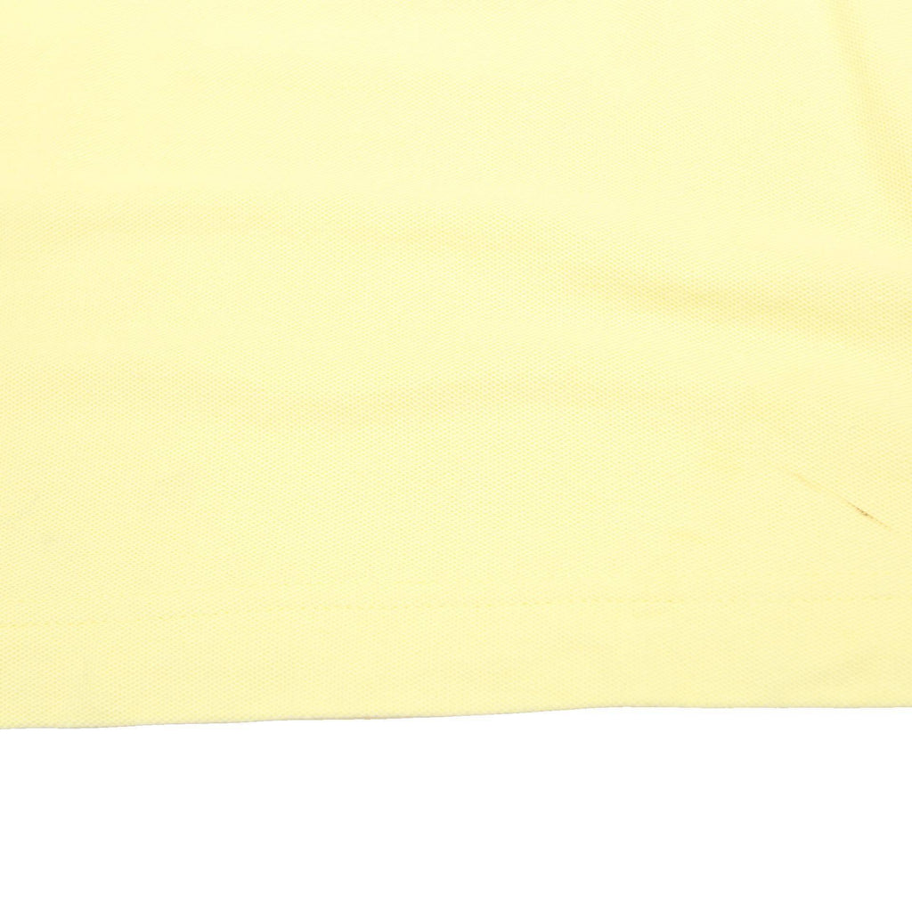 LOTTO Mens Yellow Short Sleeve Plain 2XL Cotton Polo Shirt Tipped Collar