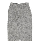 Womens Relaxed Grey Lace Pattern Trousers W28 L30 Lightweight Zip Closure