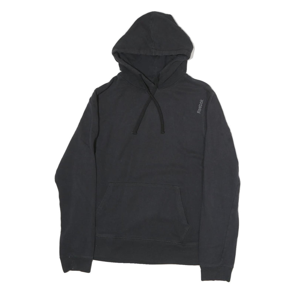 REEBOK Mens Black Hoodie Pullover M Sports Casual Cotton Sweatshirt