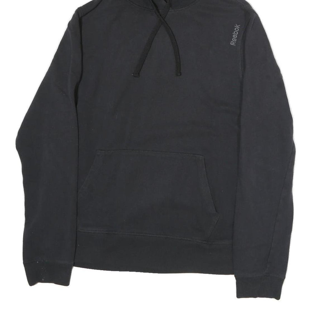 REEBOK Mens Black Hoodie Pullover M Sports Casual Cotton Sweatshirt