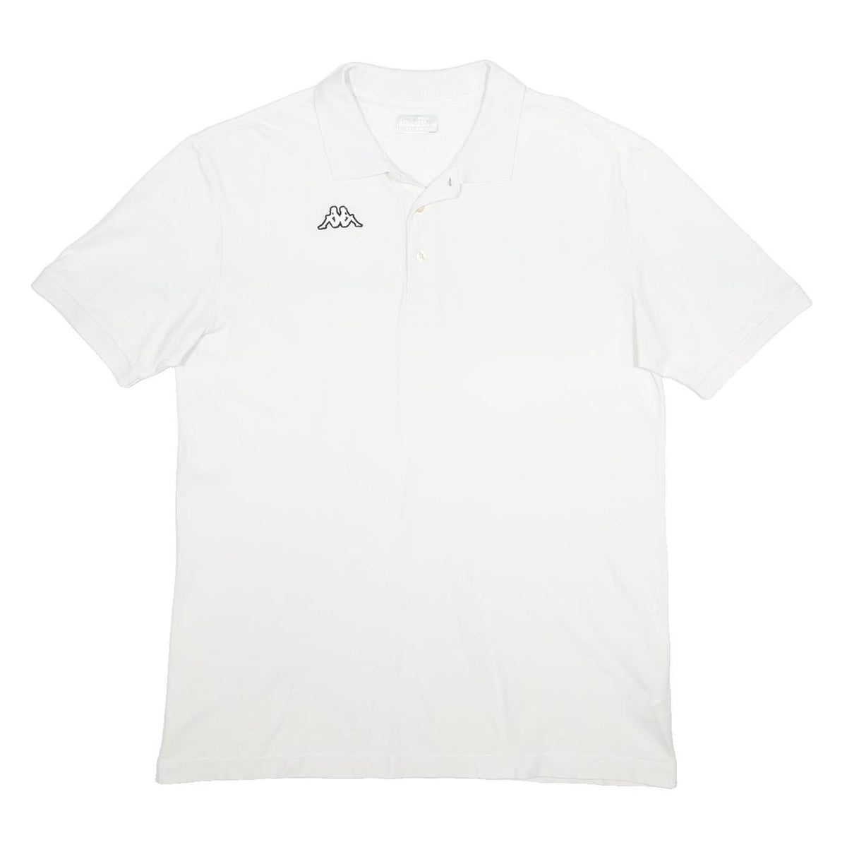 KAPPA Mens White Short Sleeve Plain 2XL Cotton Polo Shirt Branded Casual