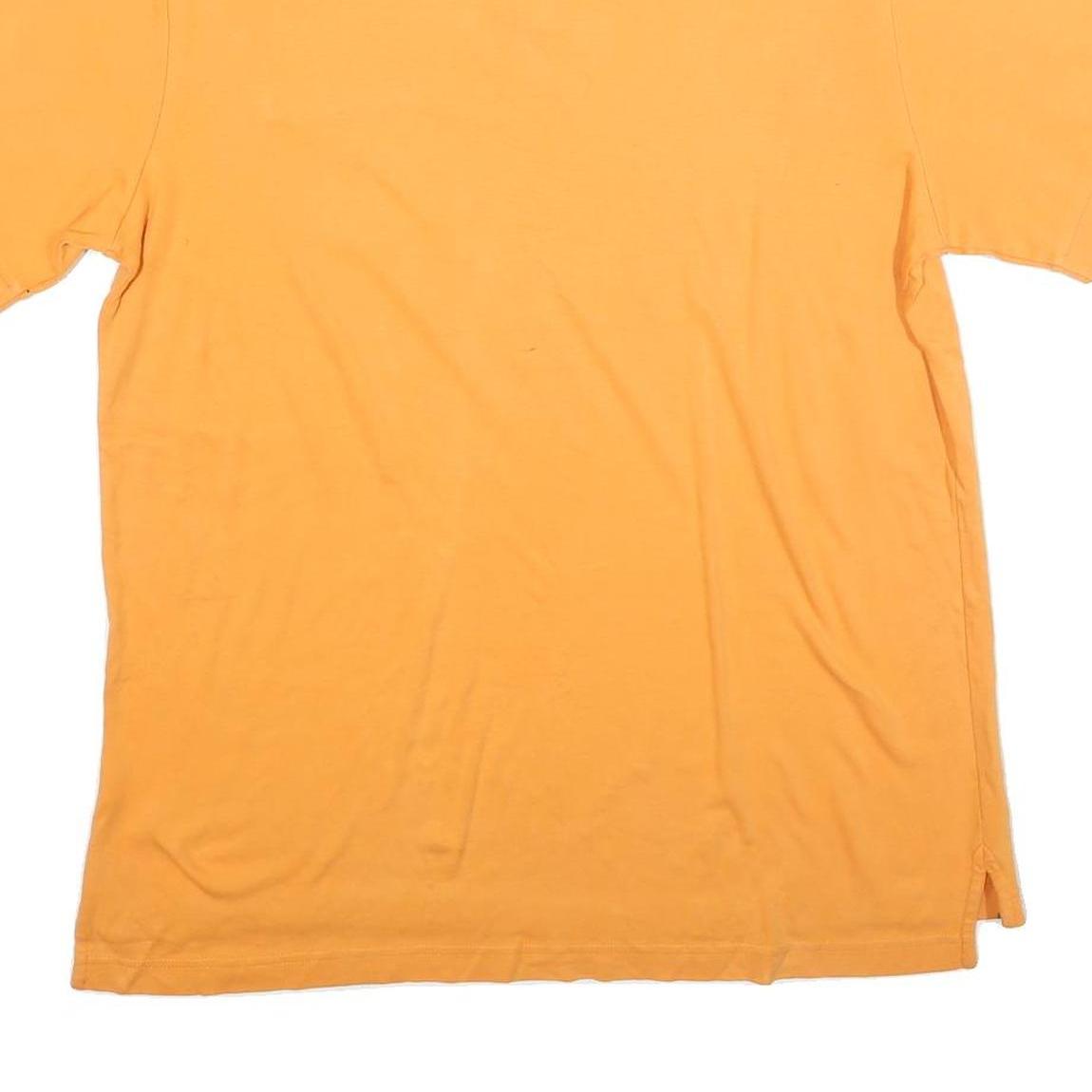 CHAPS Mens Orange Polo Shirt L Cotton Blend Short Sleeve Pocket Logo Basic