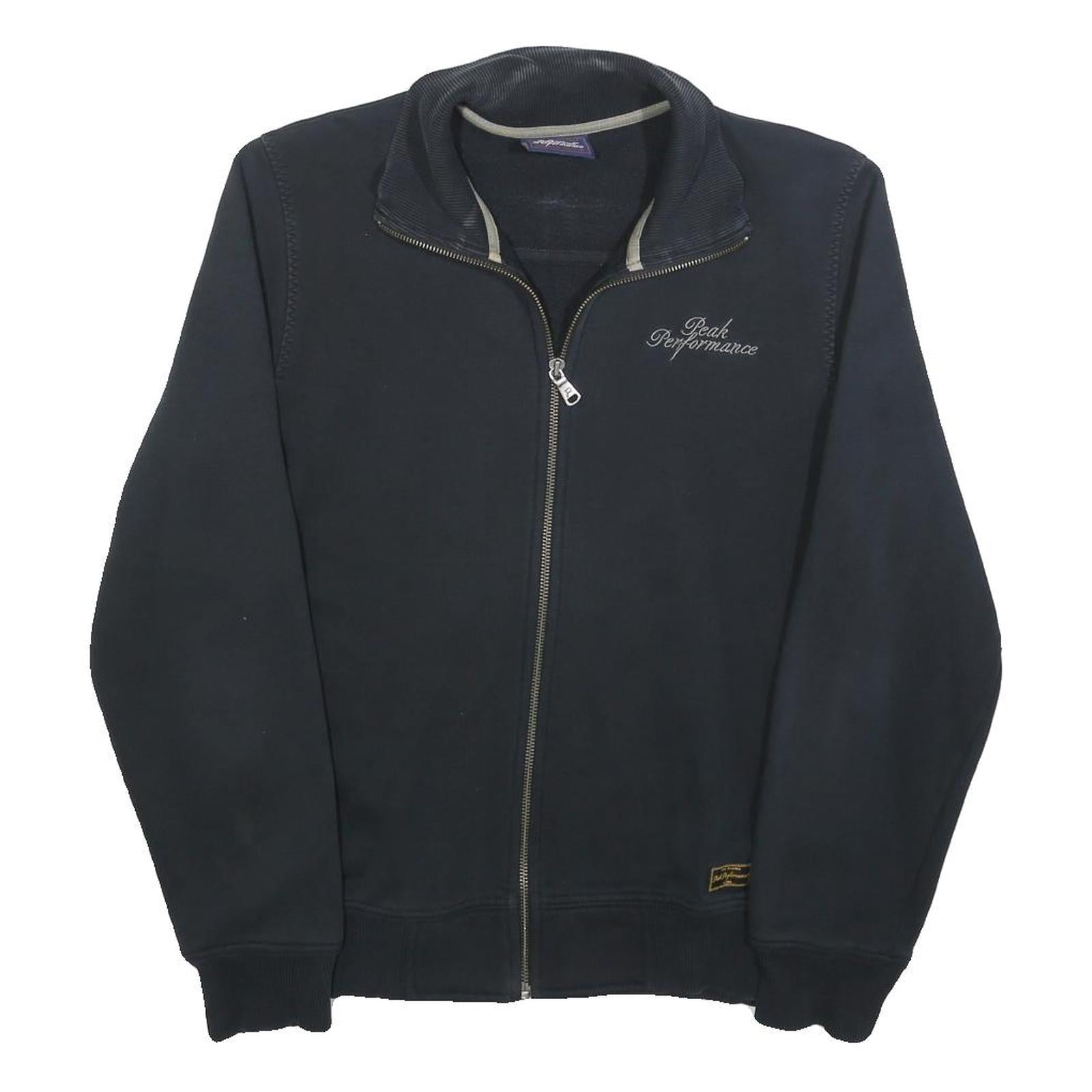 PEAK PERFORMANCE Mens Black Cotton Blend Zip Jacket S Casual Lightweight
