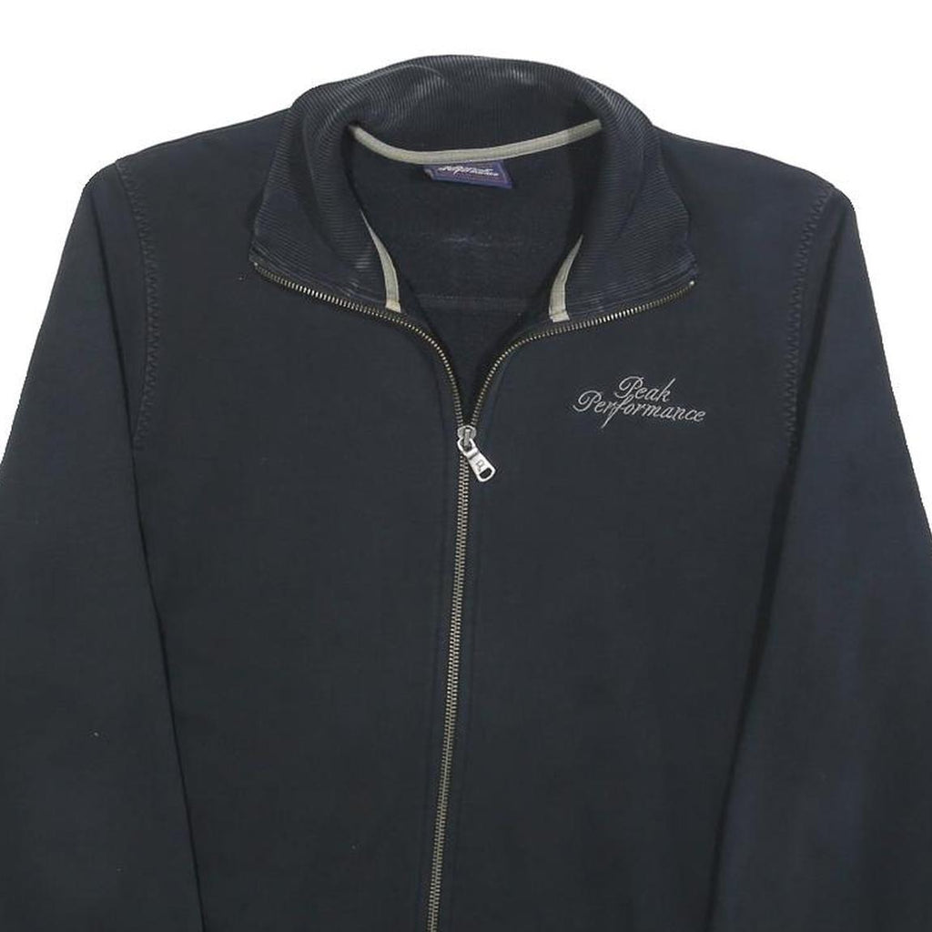 PEAK PERFORMANCE Mens Black Cotton Blend Zip Jacket S Casual Lightweight