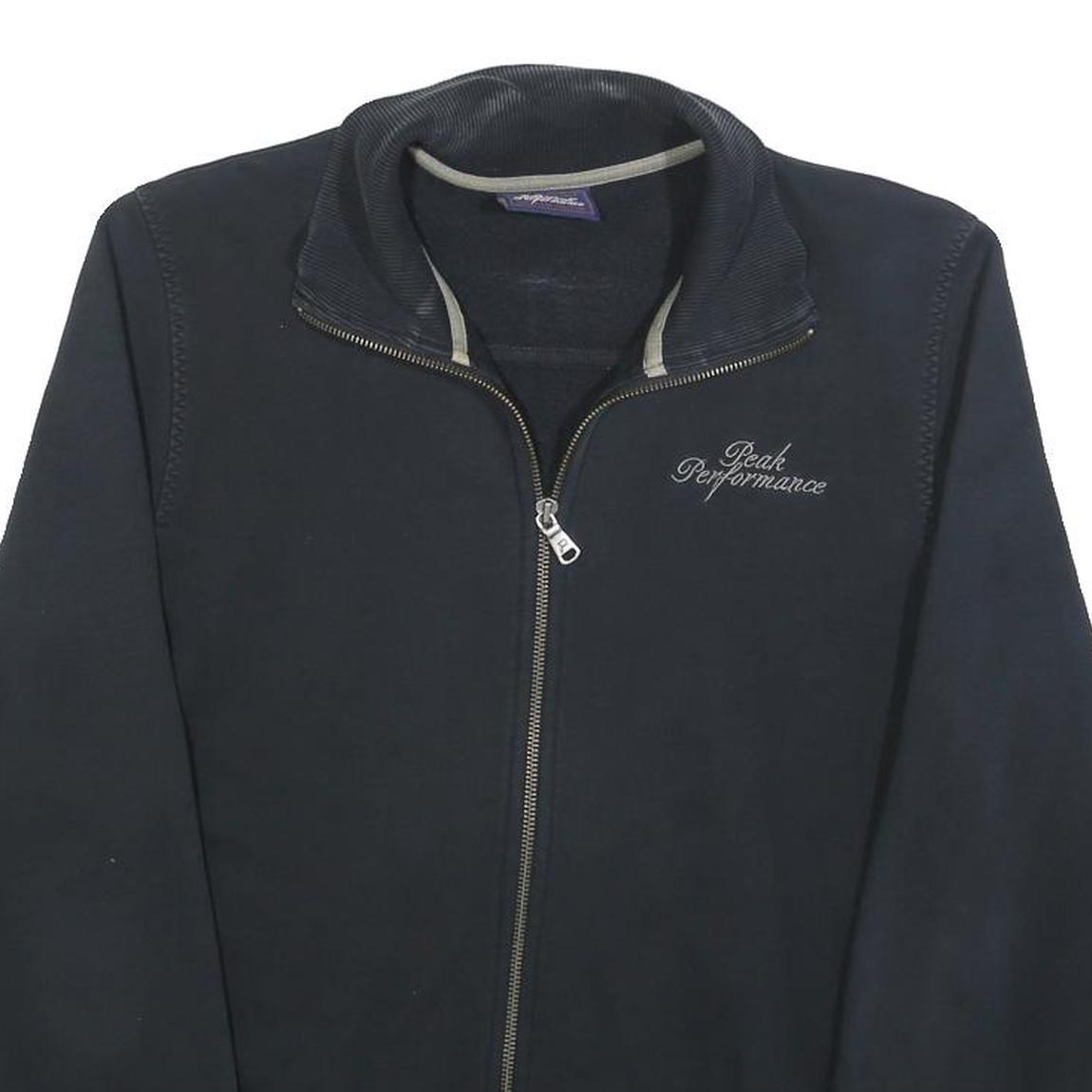 PEAK PERFORMANCE Mens Black Cotton Blend Zip Jacket S Casual Lightweight