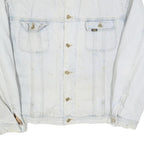 LEE Mens White Cotton Sherpa Collar Button Jacket XL Denim Outerwear