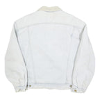 LEE Mens White Cotton Sherpa Collar Button Jacket XL Denim Outerwear