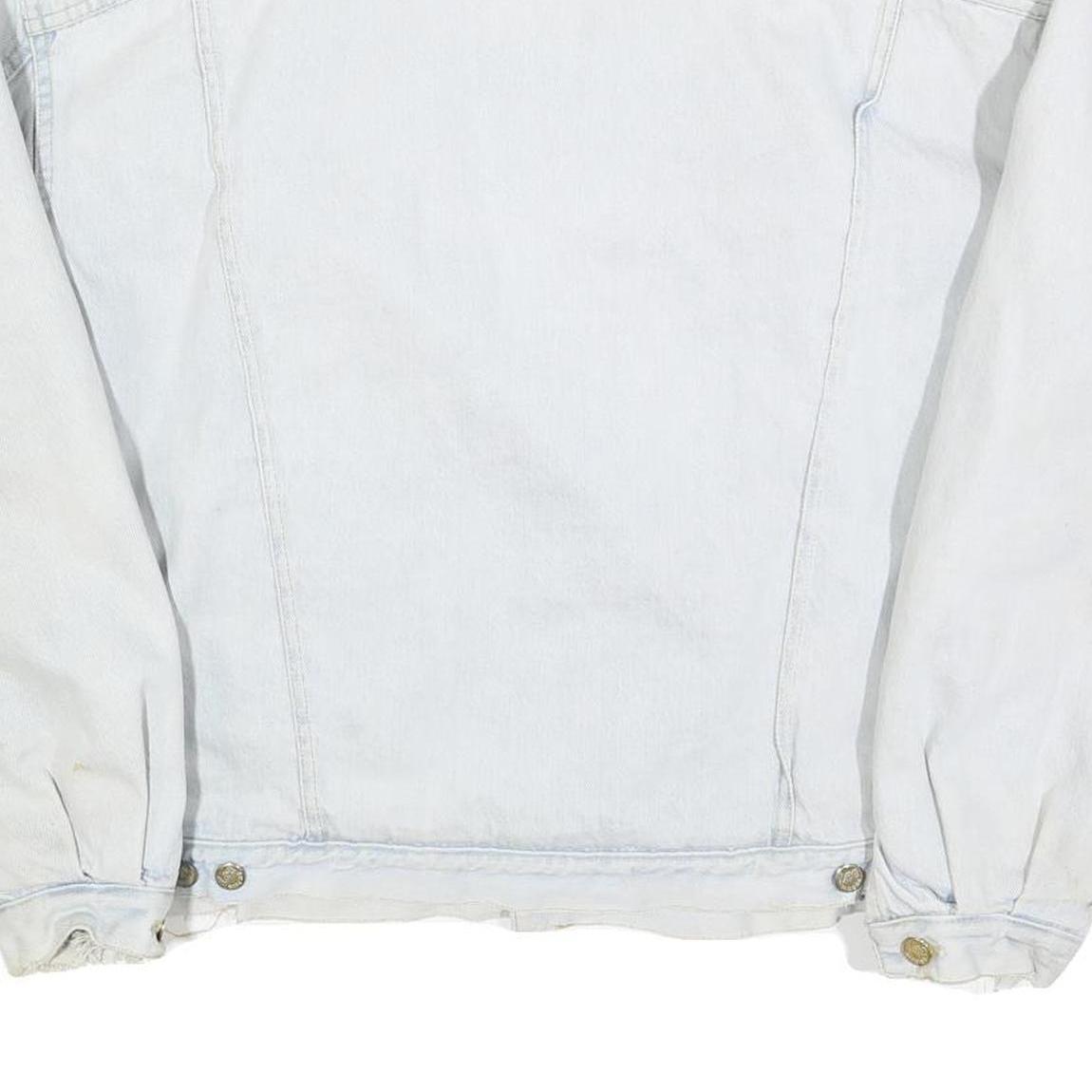 LEE Mens White Cotton Sherpa Collar Button Jacket XL Denim Outerwear