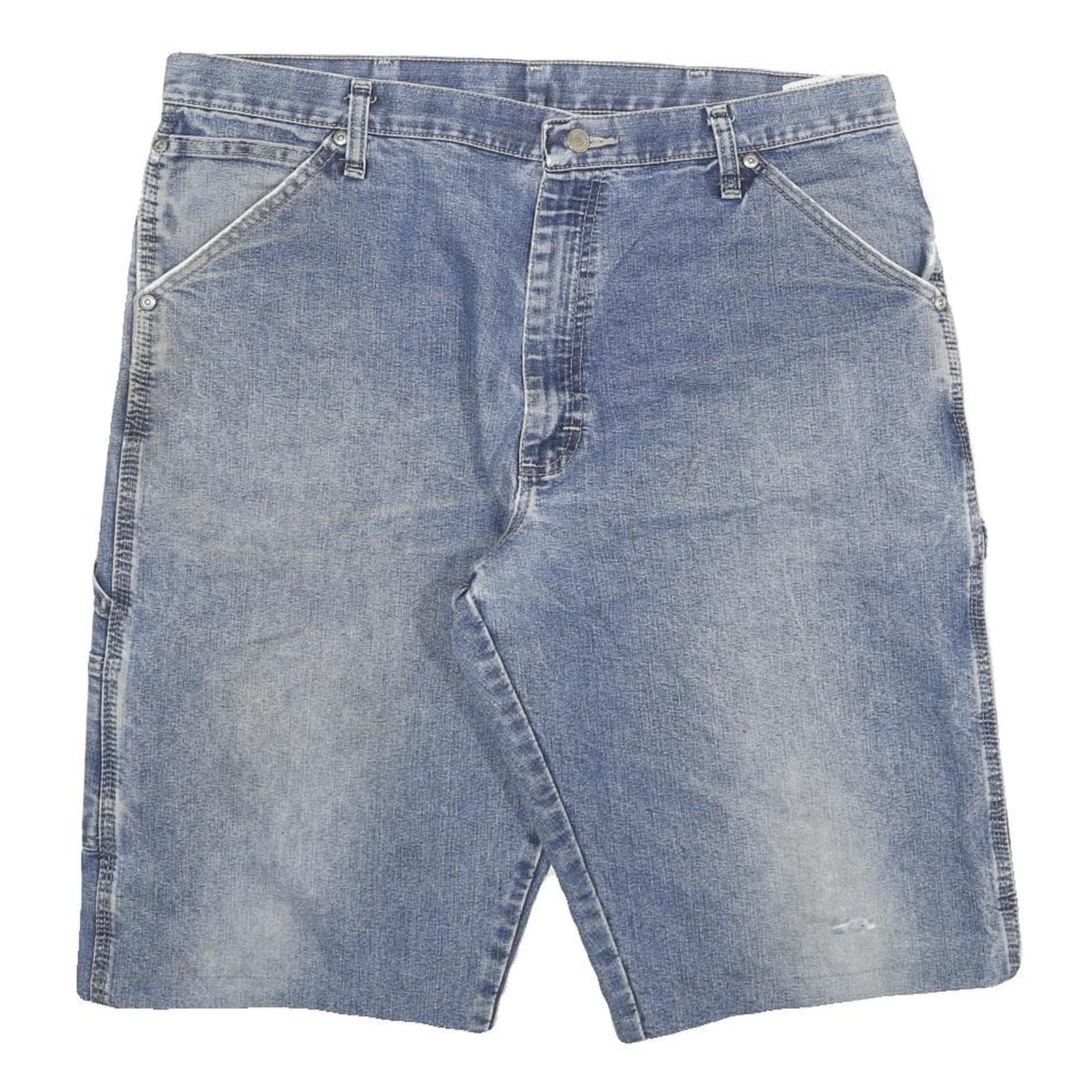 WRANGLER Mens Denim Blue Casual Shorts 2XL W36 Cotton Blend Workwear Style