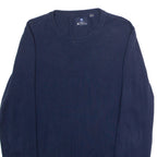 BEN SHERMAN Mens Jumper Blue Crew Neck Waffle Knit M