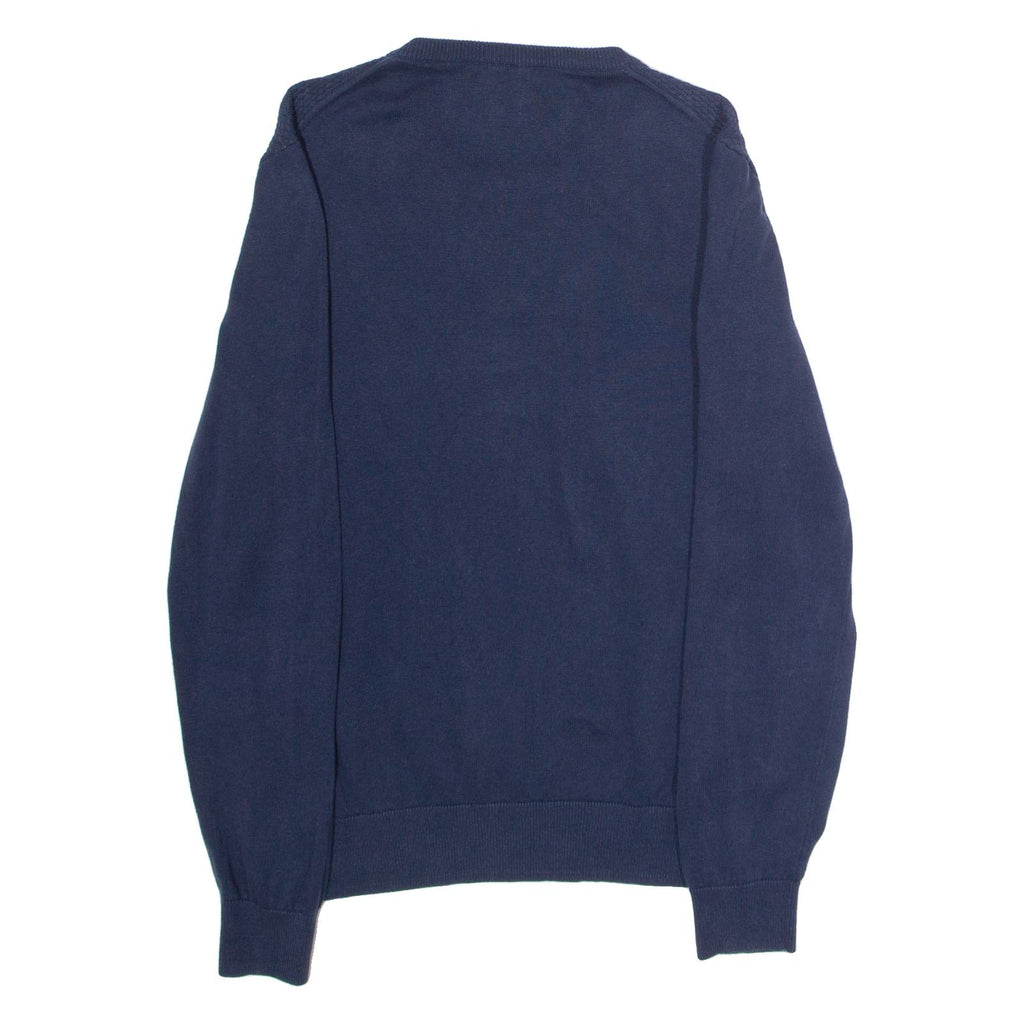 BEN SHERMAN Mens Jumper Blue Crew Neck Waffle Knit M