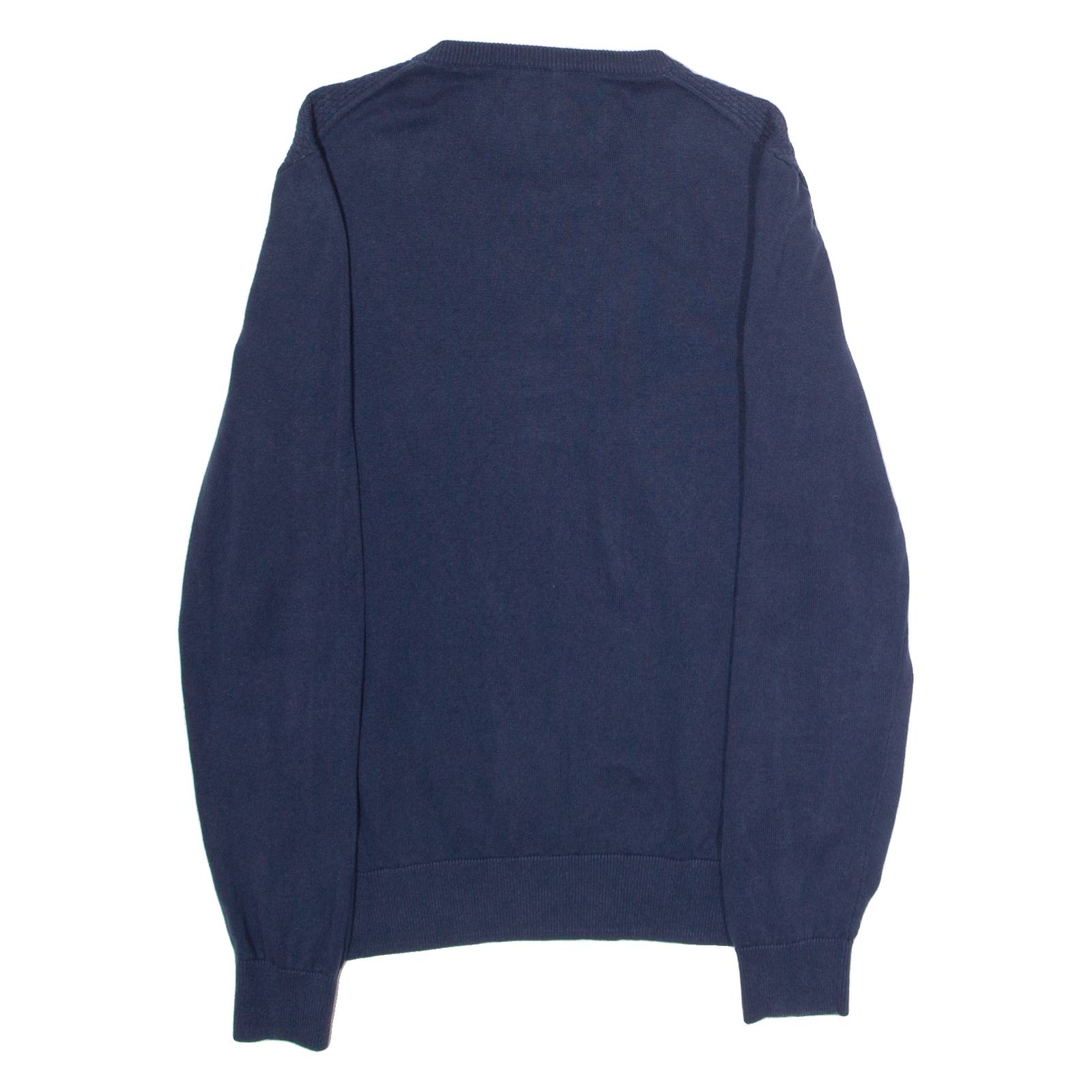 BEN SHERMAN Mens Jumper Blue Crew Neck Waffle Knit M