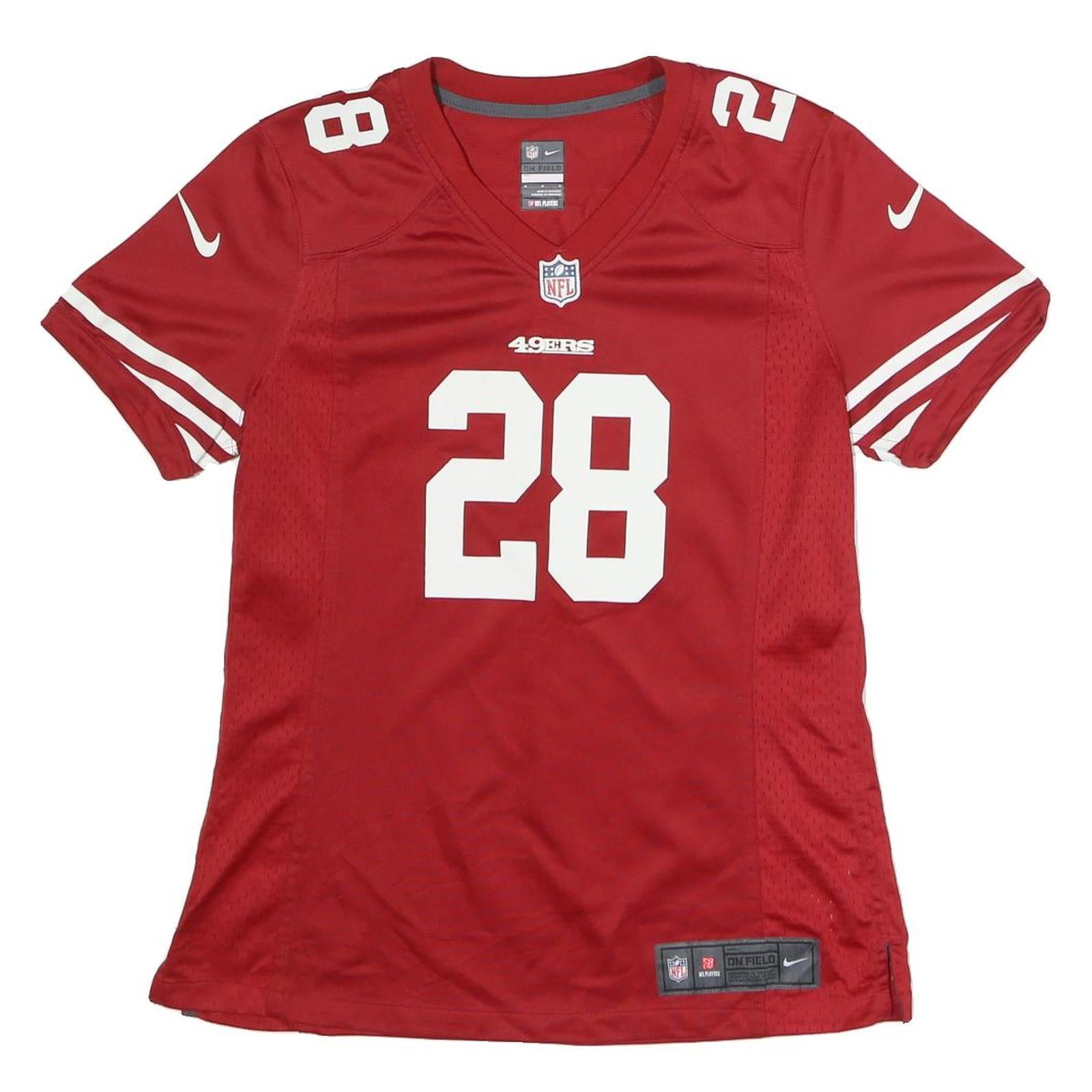 NIKE Womens Red San Francisco 49ers Football Shirt M Short Sleeve V-Neck NFL