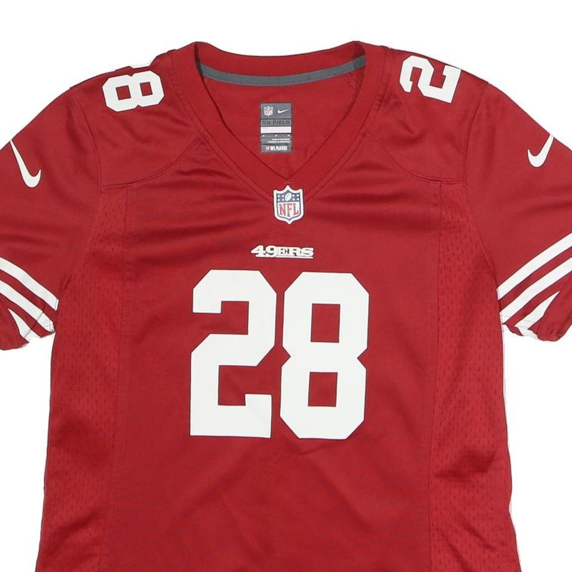 NIKE Womens Red San Francisco 49ers Football Shirt M Short Sleeve V-Neck NFL