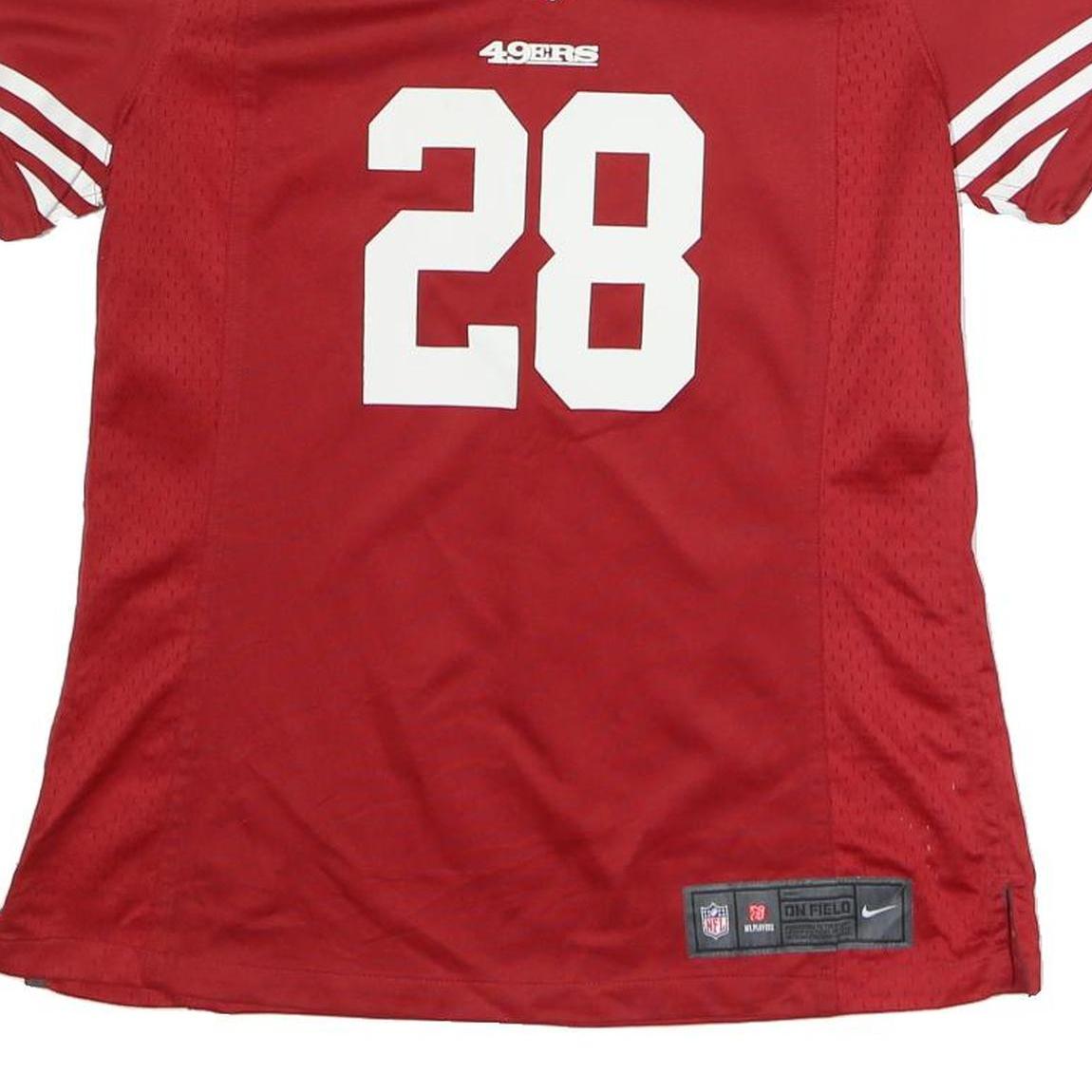 NIKE Womens Red San Francisco 49ers Football Shirt M Short Sleeve V-Neck NFL