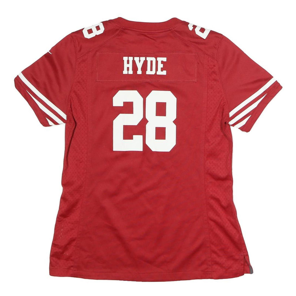 NIKE Womens Red San Francisco 49ers Football Shirt M Short Sleeve V-Neck NFL