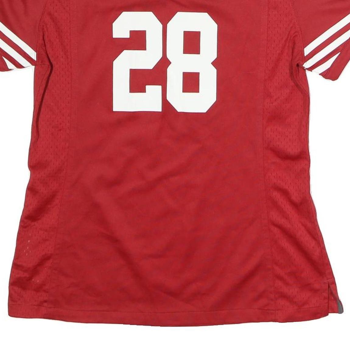 NIKE Womens Red San Francisco 49ers Football Shirt M Short Sleeve V-Neck NFL