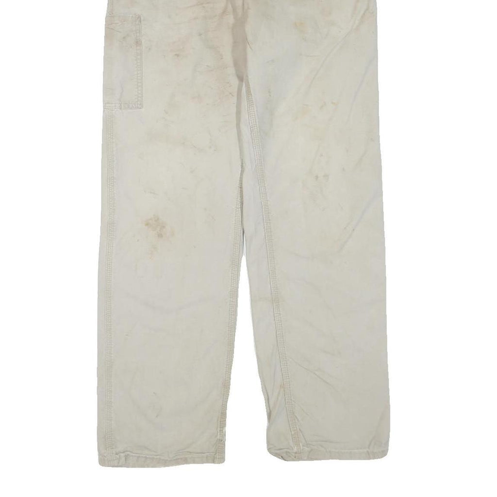 CARHARTT Mens Cotton Blend Beige Workwear Regular Straight Trousers W32 L32