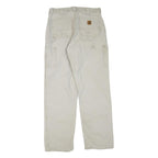 CARHARTT Mens Cotton Blend Beige Workwear Regular Straight Trousers W32 L32
