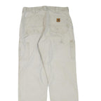 CARHARTT Mens Cotton Blend Beige Workwear Regular Straight Trousers W32 L32