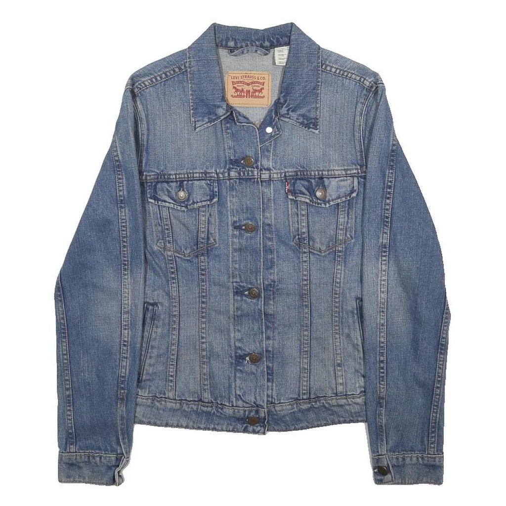LEVI'S Womens Blue Denim Cotton Jacket M Woven Button Closure Classic Fit
