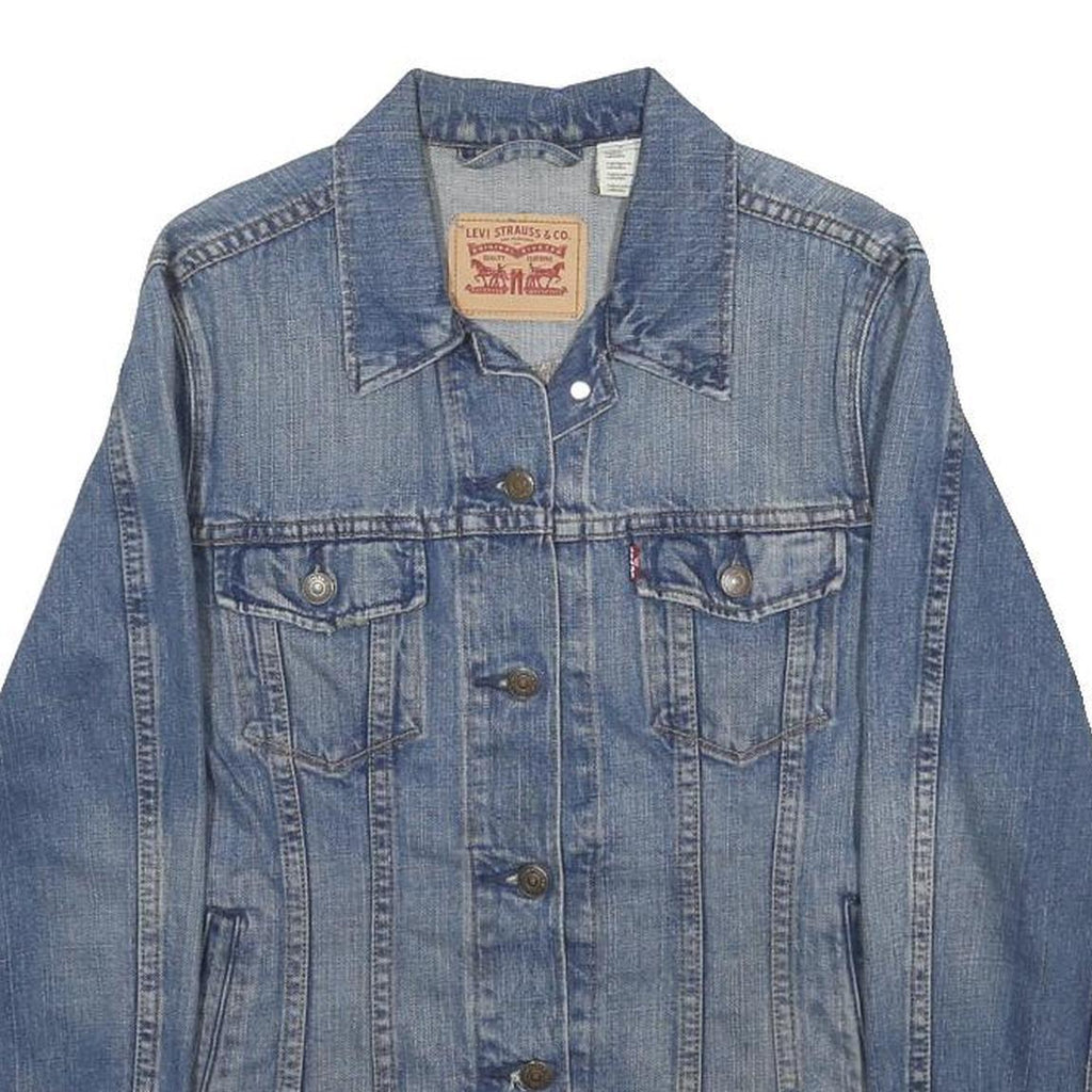 LEVI'S Womens Blue Denim Cotton Jacket M Woven Button Closure Classic Fit
