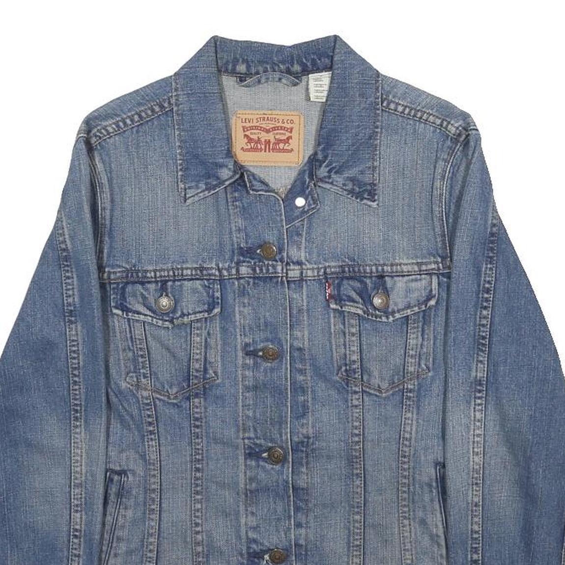 LEVI'S Womens Blue Denim Cotton Jacket M Woven Button Closure Classic Fit