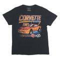 CHEMISTRY Mens Black Corvette Turbo 1981 Graphic L Short Sleeve Crew Neck