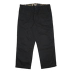 CARHARTT WIP Mens Cotton Black Relaxed Straight Trousers W34 L27 Workwear Zip