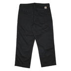 CARHARTT WIP Mens Cotton Black Relaxed Straight Trousers W34 L27 Workwear Zip