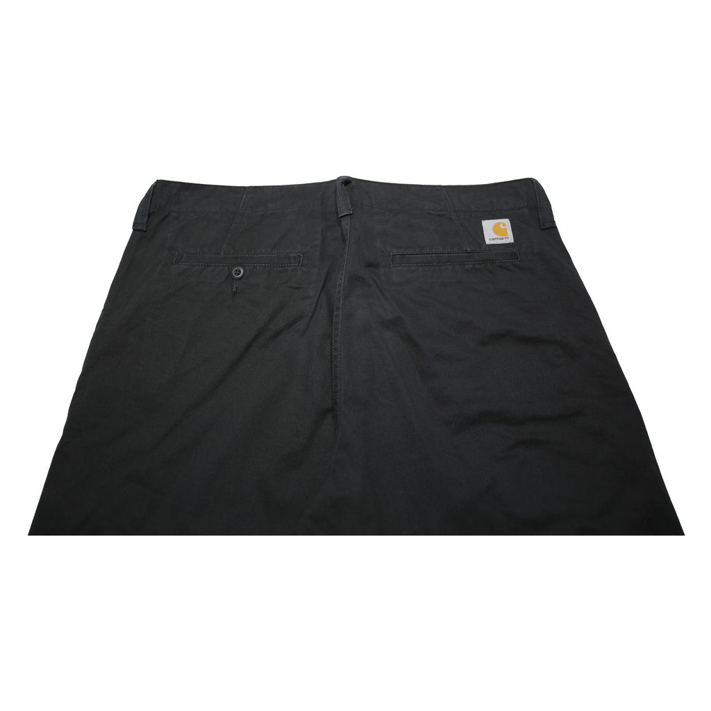 CARHARTT WIP Mens Cotton Black Relaxed Straight Trousers W34 L27 Workwear Zip
