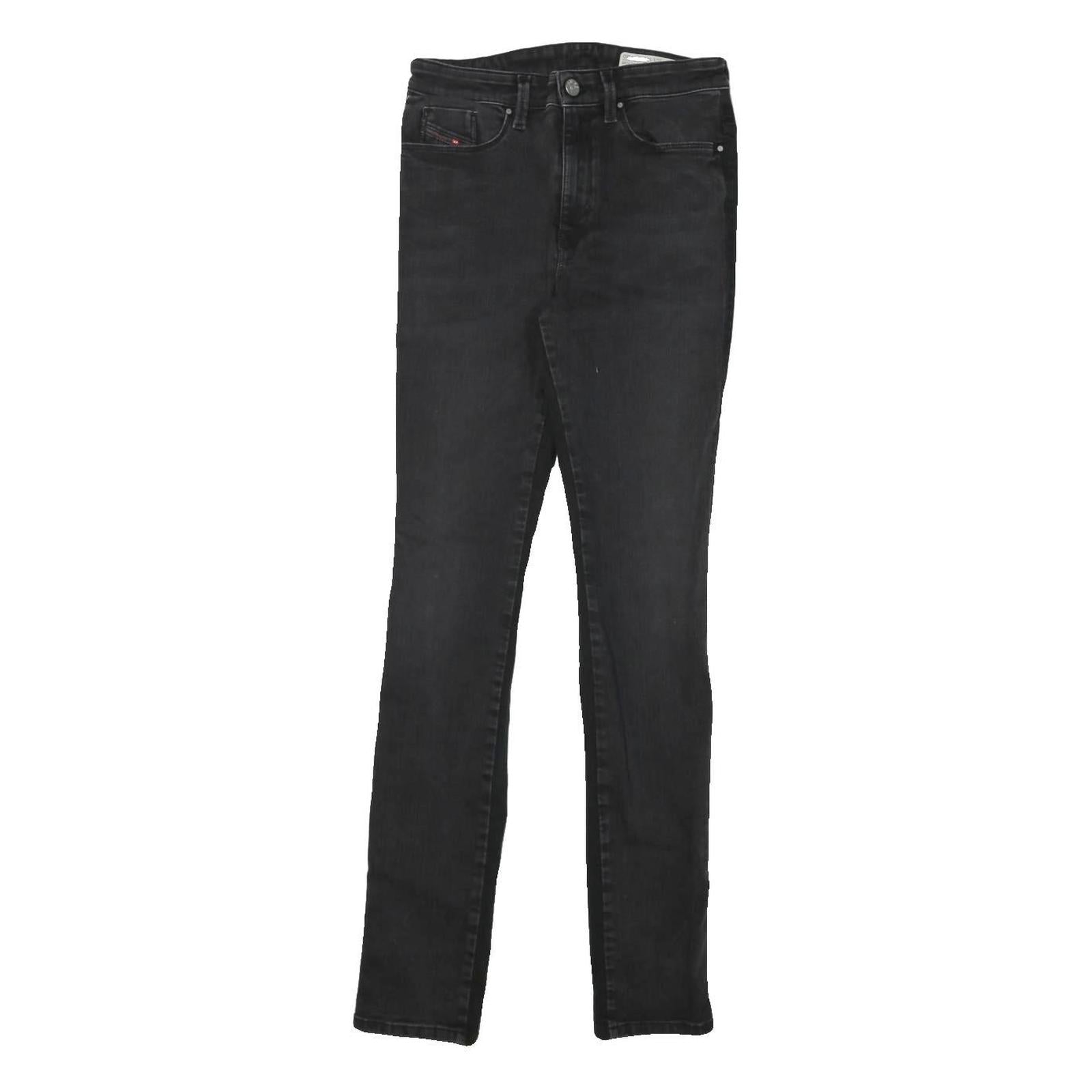 DIESEL Womens Jeans Black Slim Skinny Denim W25 L30 Zip Cotton Blend Stretch