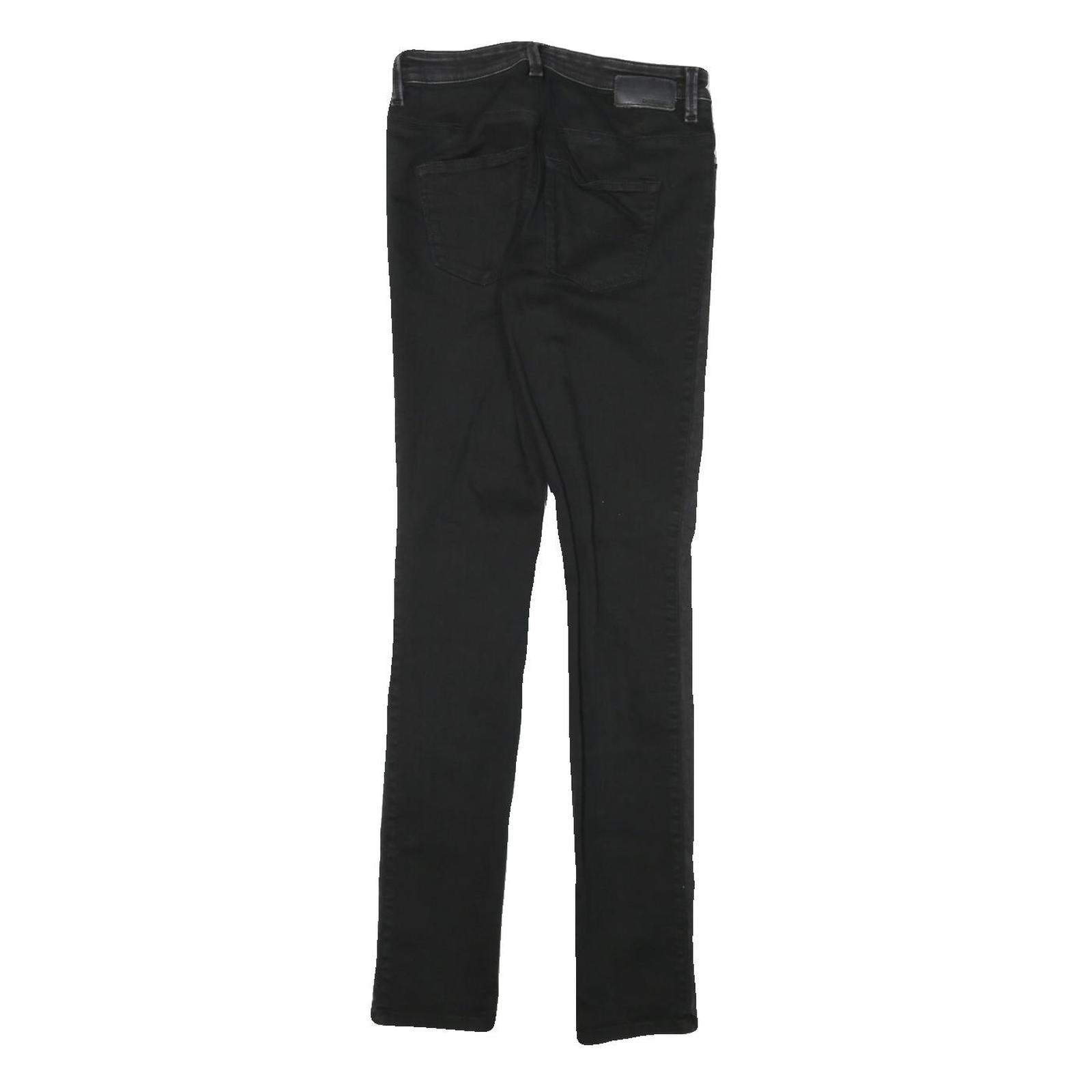 DIESEL Womens Jeans Black Slim Skinny Denim W25 L30 Zip Cotton Blend Stretch