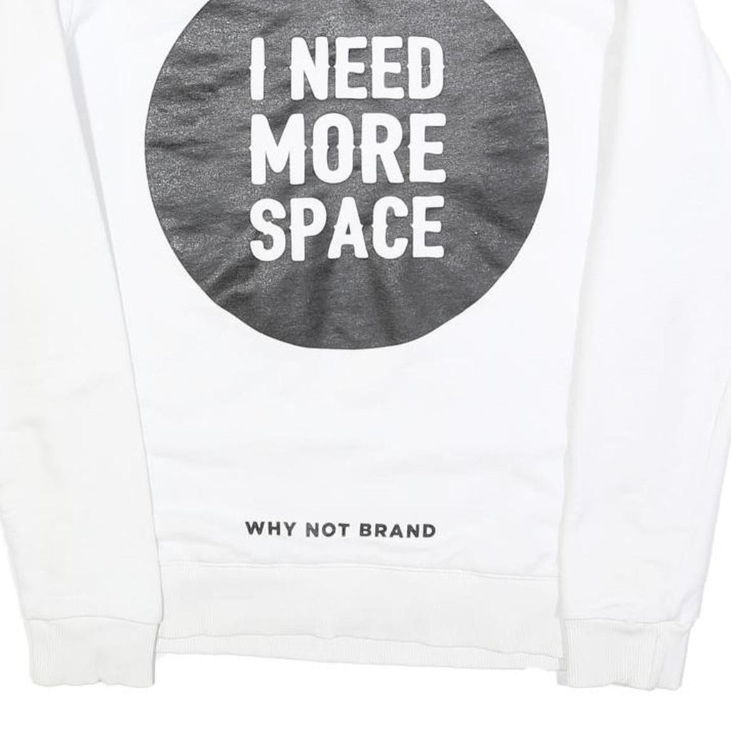 WHY NOT BRAND Mens White S Crew Neck Cotton Blend Sweatshirt Space Graphic