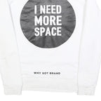 WHY NOT BRAND Mens White S Crew Neck Cotton Blend Sweatshirt Space Graphic