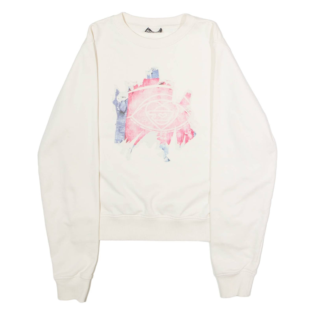 DIESEL Mens Sweatshirt White Crew Neck S