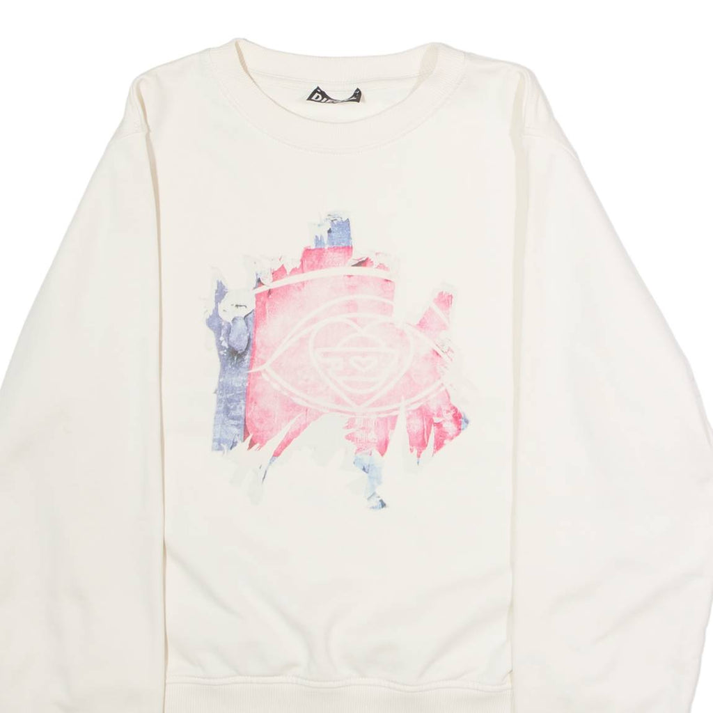DIESEL Mens Sweatshirt White Crew Neck S