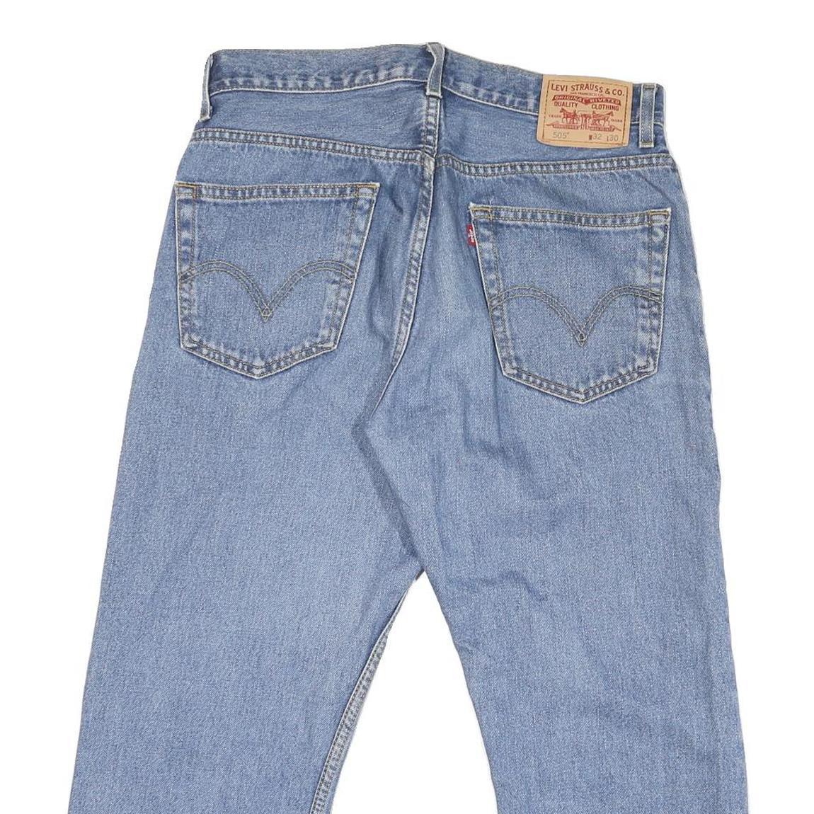 LEVI'S 505 Mens Jeans Blue Regular Straight Denim Medium W32 L24 Classic Fit