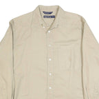 NAUTICA Mens Beige Shirt M Classic Long Sleeve Cotton Button Shirt