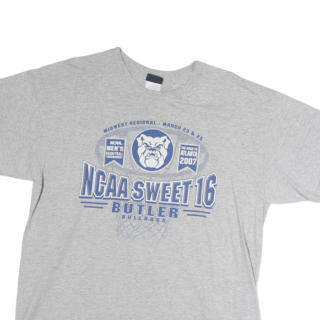 STEP AHEAD Mens Grey NCAA Sweet 16 Graphic T-Shirt M Short Sleeve Crew Neck