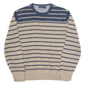 NAUTICA Mens Patterned Jumper Beige Striped Tight Knit XL