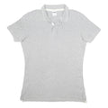 DIADORA Womens Grey Short Sleeve Plain Polo Shirt L Cotton Blend Casual