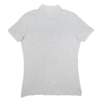 DIADORA Womens Grey Short Sleeve Plain Polo Shirt L Cotton Blend Casual