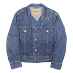 LEVI'S Mens Blue Denim Jacket XL Cotton Plain Button Closure Classic Fit