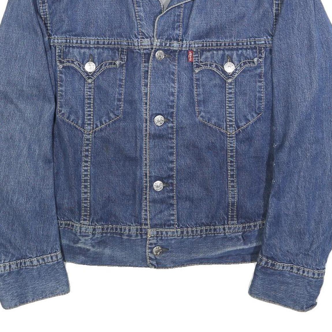 LEVI'S Mens Blue Denim Jacket XL Cotton Plain Button Closure Classic Fit