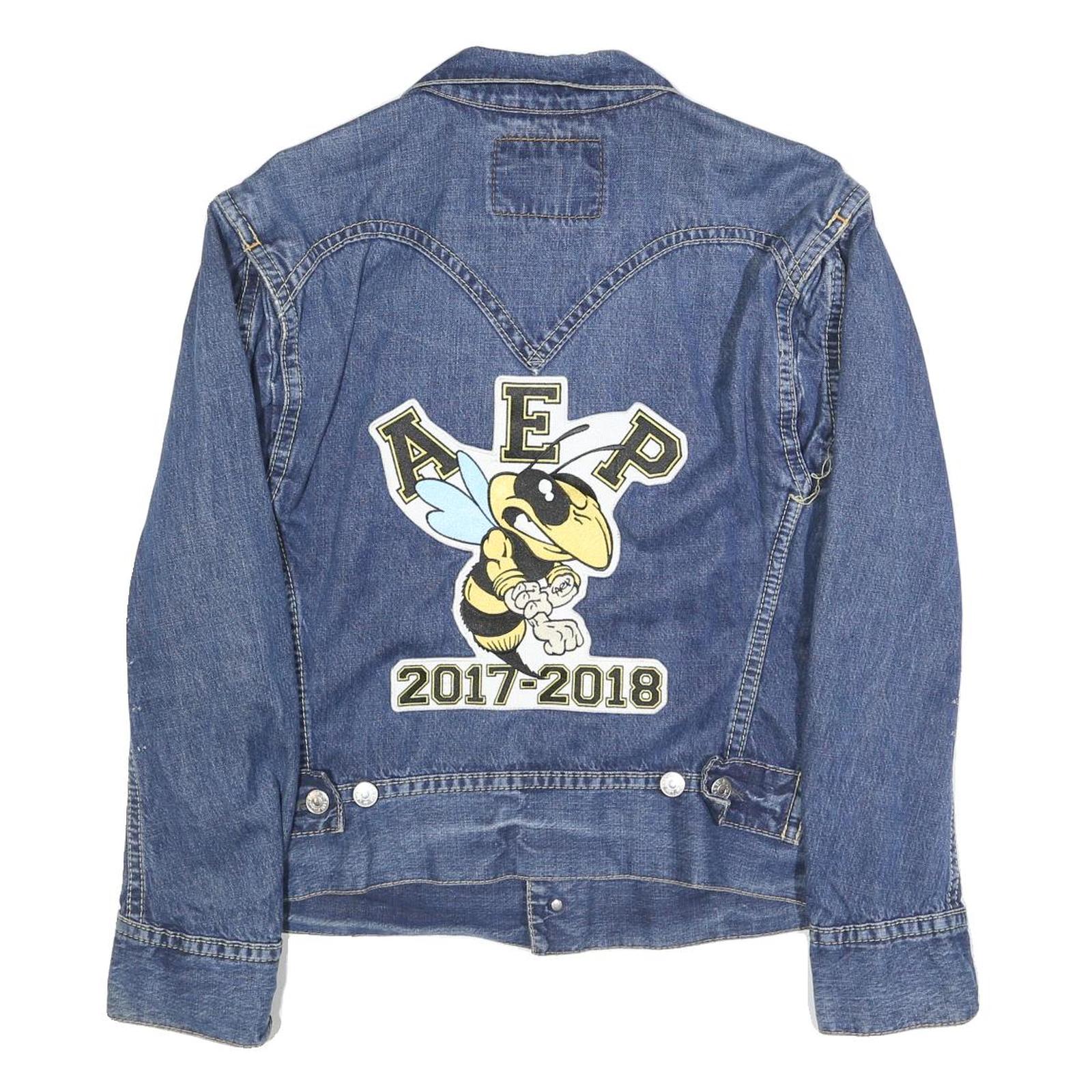 LEVI'S Mens Blue Denim Jacket XL Cotton Plain Button Closure Classic Fit