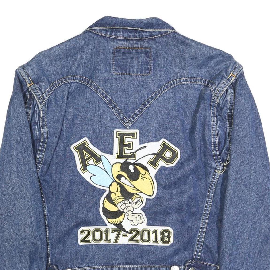 LEVI'S Mens Blue Denim Jacket XL Cotton Plain Button Closure Classic Fit