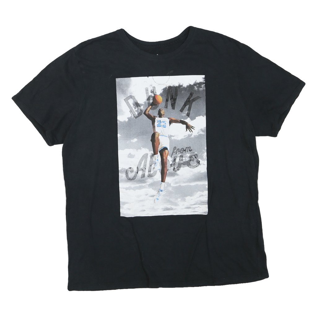 AIR JORDAN Mens Black XL Graphic T-Shirt Short Sleeve Crew Neck Basketball